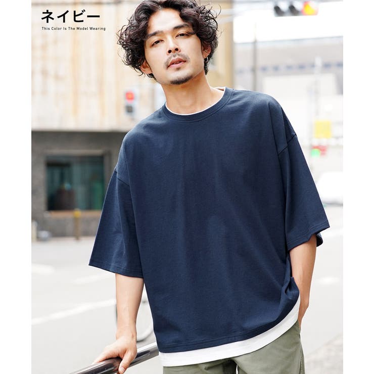 【関税込み】Erdem ネイビー レイヤード Tシャツ 胸ロゴレイヤードTシャツ メンズ(S ネイビー): トップス｜Right
