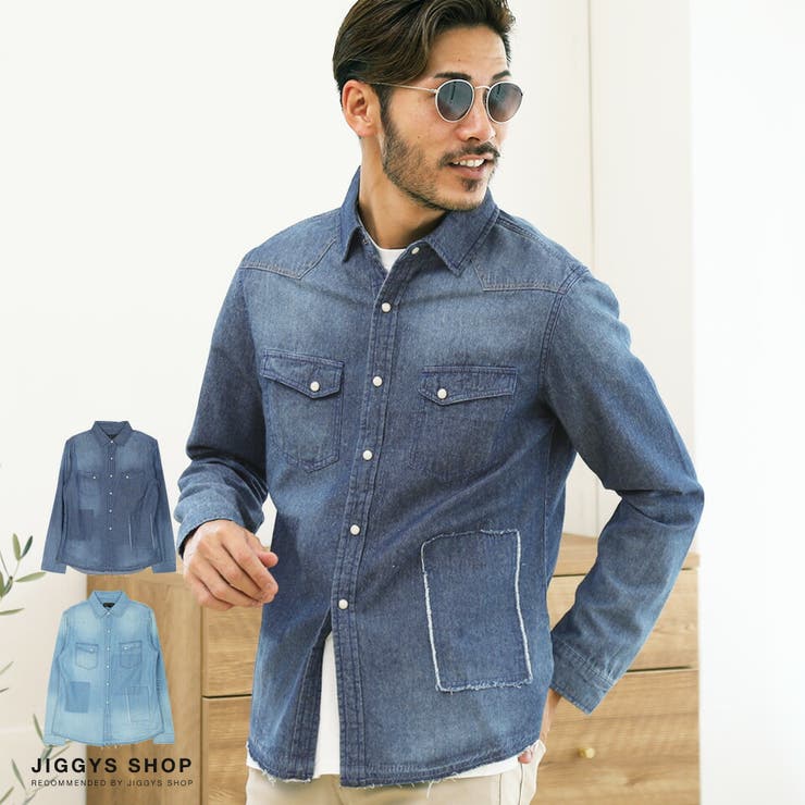 ダメージウェスタンデニムシャツ[品番：JG000013105]｜JIGGYS SHOP
