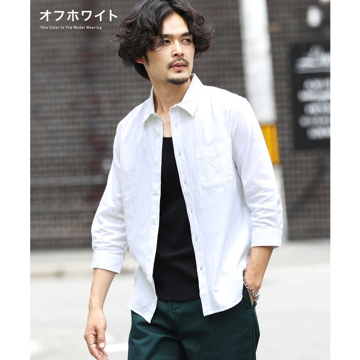 シャツ メンズ 韓国 夏服◇綿麻7分袖レギュラーシャツ◇[品番