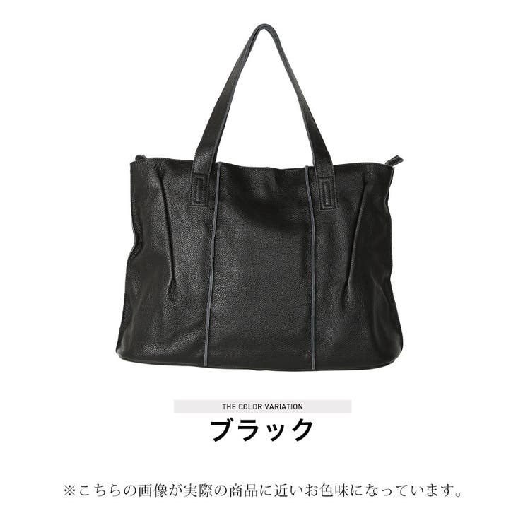 シボ 本革 トートバッグ