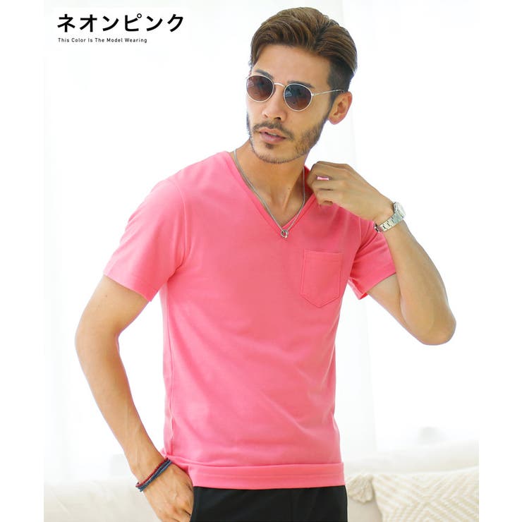 Tシャツ メンズ 夏服 韓国◇天竺Vネック半袖Tシャツ◇[品番