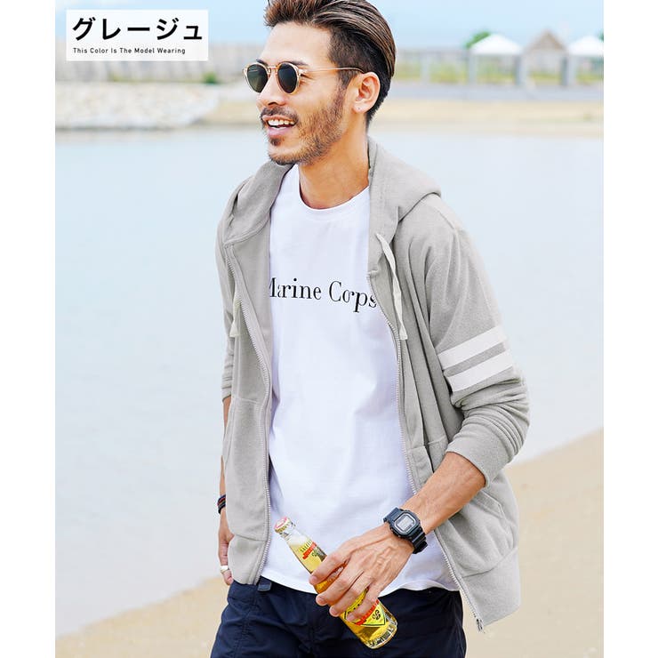 グレージュ | パイルラインパーカー | JIGGYS SHOP