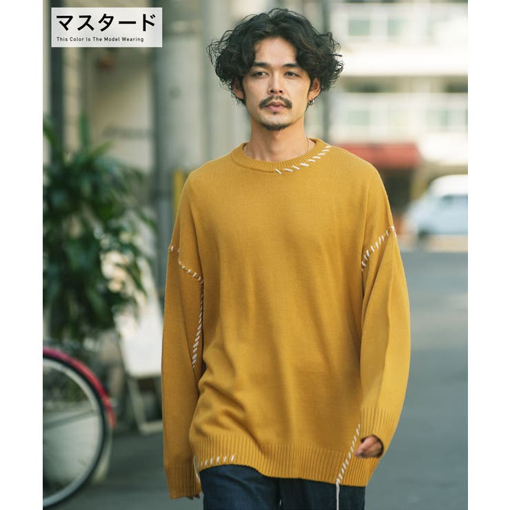 ◇ハンドステッチ クルーネック セーター◇[品番：JG000013555