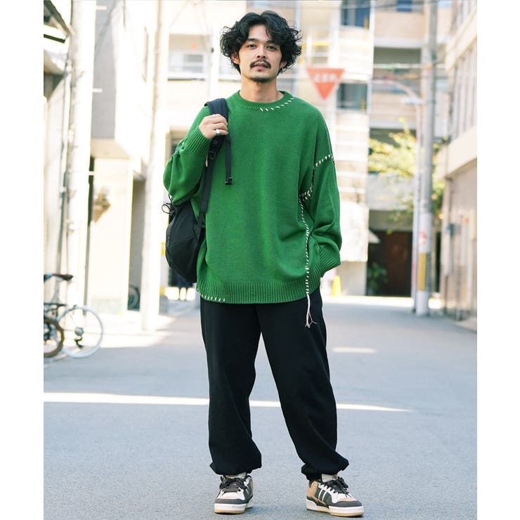 ◇ハンドステッチ クルーネック セーター◇[品番：JG000013555