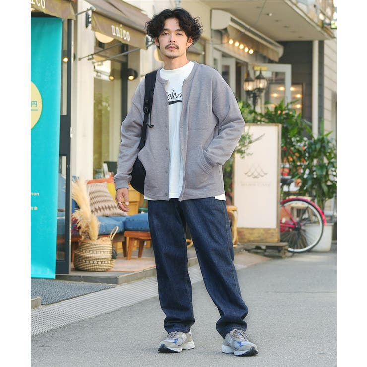 ◇裏起毛スナップボタンクルーカーディガン◇[品番：JG000013558