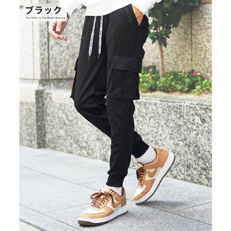 ブラック ジョガーパンツ ジップポケット付き ブラック ジョガーパンツ ジッパーポケット付き（楽天市場