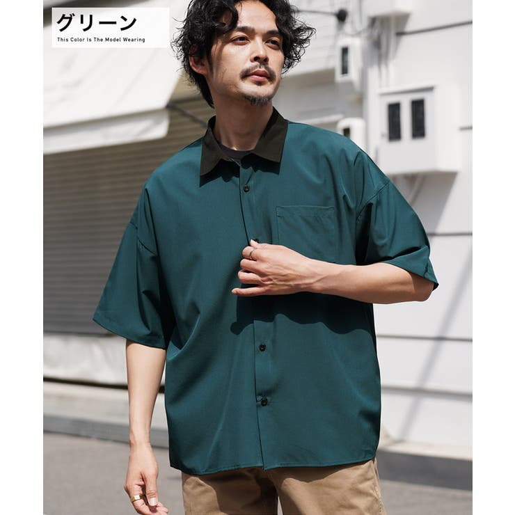 ◇ポリストレッチクレリックシャツ 半袖◇[品番：JG000013901]｜JIGGYS