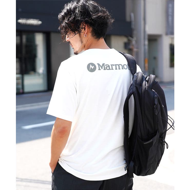 【新品未使用】2枚Marmot(マーモット)ロゴポケットTブラック&ホワイト ◇Marmot(マーモット)Marmot ロゴポケットTシャツ◇[品番：JG000014000