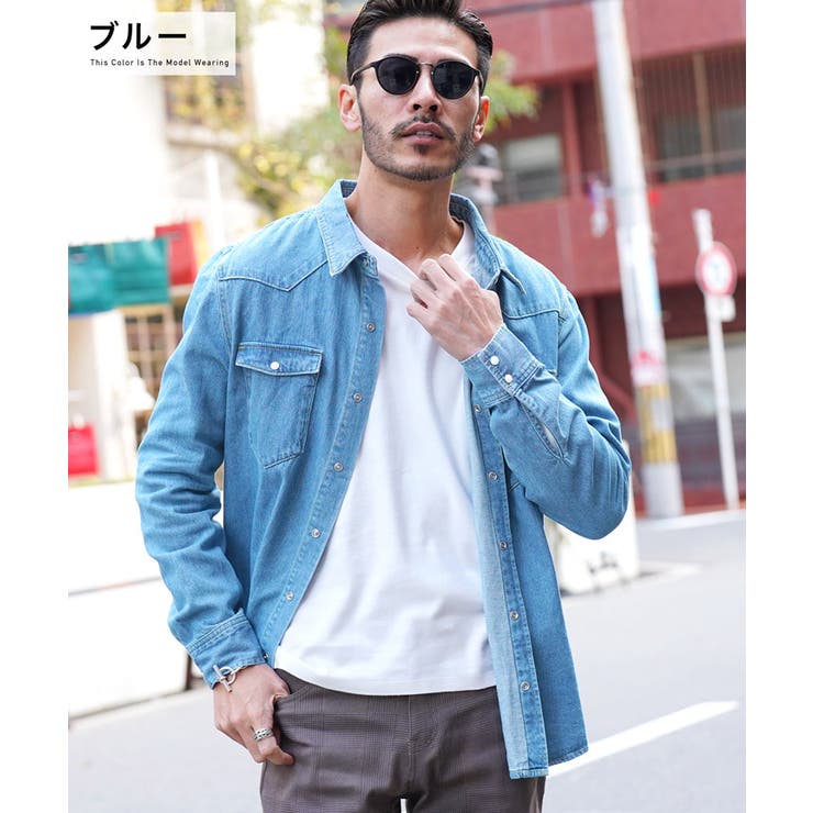 ◇長袖デニムシャツ◇[品番：JG000013745]｜JIGGYS SHOP（ジギーズ