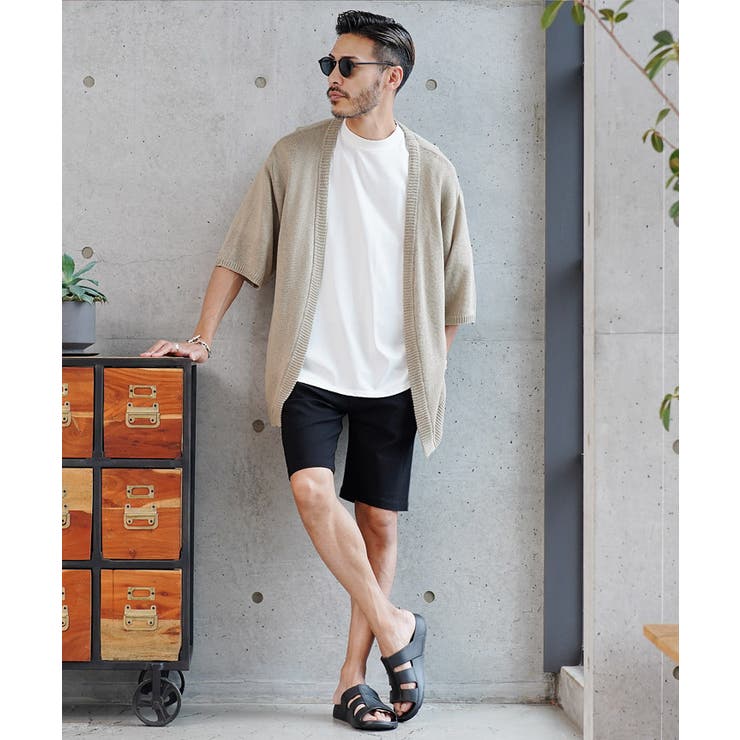 ◇綿麻サマーニット カーディガン 半袖 ◇[品番：JG000013885]｜JIGGYS