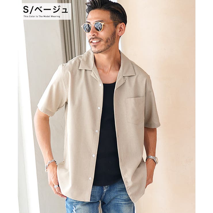 ◇とろみ オープンカラー半袖シャツ◇[品番：JG000013835]｜JIGGYS