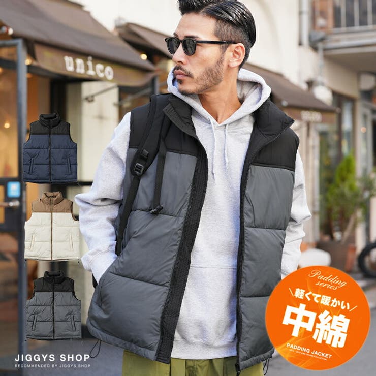 【本物保証】 ◇切替え中綿ベスト◇ベスト ジレ メンズ[品番：JG000014178 レディースウェア