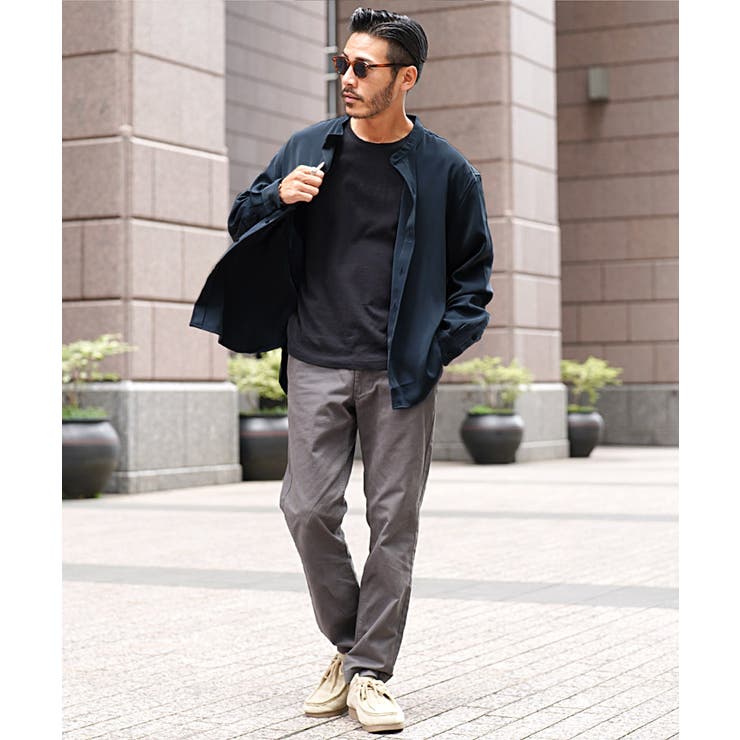 ◇ポリトロバンドカラーシャツ◇長袖シャツ メンズ カジュアル ◇ポリトロバンドカラーシャツ◇長袖シャツ メンズ カジュアル