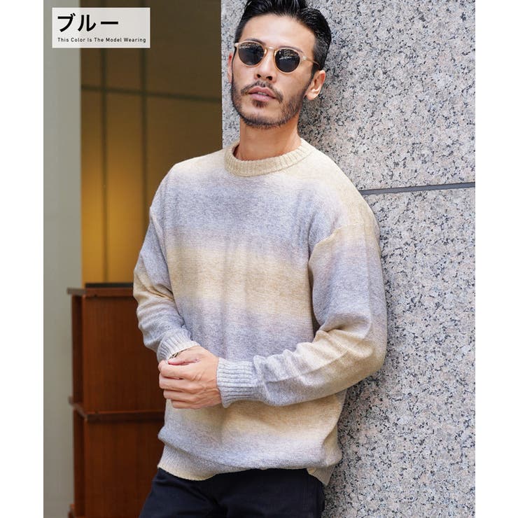 ◇グラデーション クルーネックニット◇ニット セーター[品番