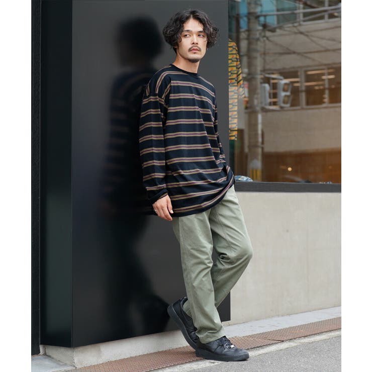 ◇天竺先染めボーダーBIGロンT◇ロンT メンズ Tシャツ[品番