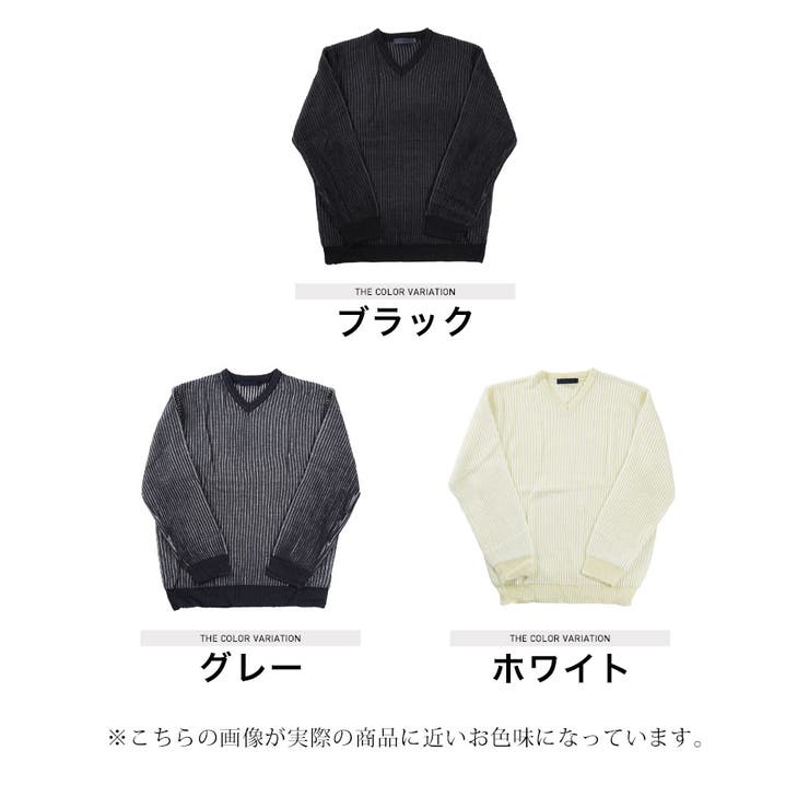 ◇二重うす編み Vネックニット◇ニット セーター[品番