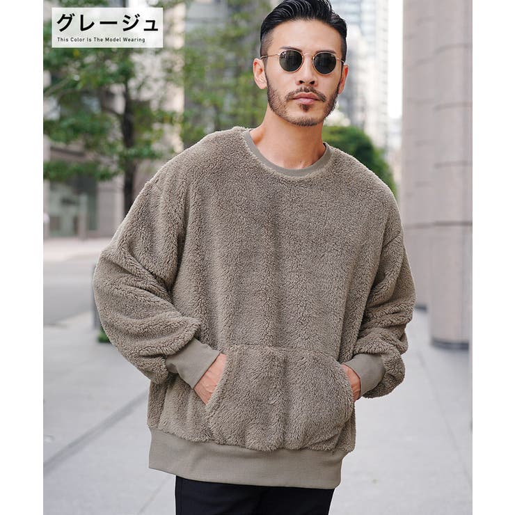 ◇両面ボアトレーナー◇ボア クルーネック トレーナー[品番 