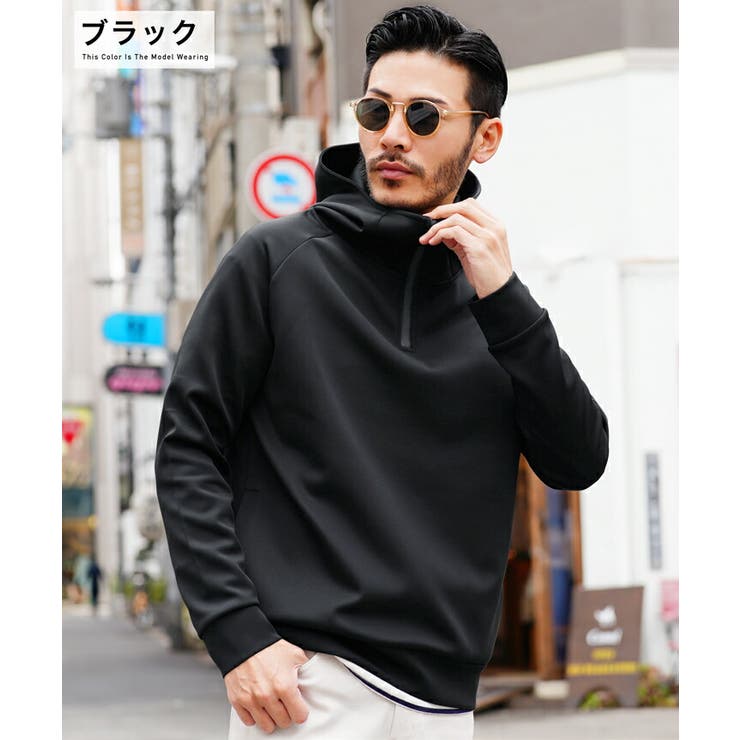 【激安通販 オンラインショップ】日用品 ◇ポンチハーフZIPプルパーカー◇パーカー パーカ[品番 メンズ トップス