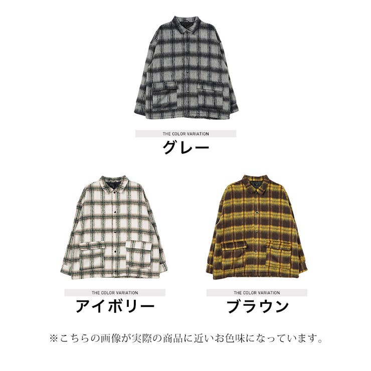 ◇シャギーチェックシャツブルゾン◇シャツジャケット シャツ