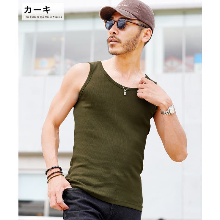 売れ筋がひ！ ◇テレコタンクトップ◇夏服 Men s[品番：JG000014286]｜JIGGYS タンクトップ