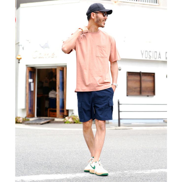 [HERILL]ハーフカーゴパンツ HERILL ヘリルデニム カーゴショーツ(カーキ)【ユニセックス