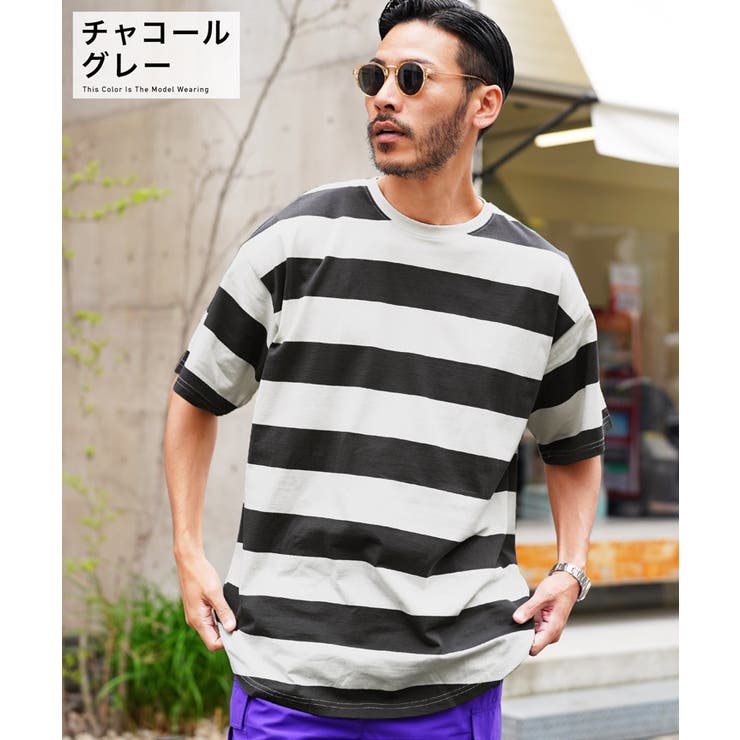 ◇オーバーサイズ ワイドボーダーT◇Tシャツ メンズ[品番