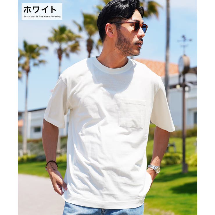 ◇クルーネック ポケ付き 無地Tシャツ◇ポケット付き[品番