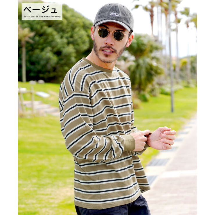 ◇先染めマルチボーダーロンT◇ロンT メンズ Tシャツ[品番