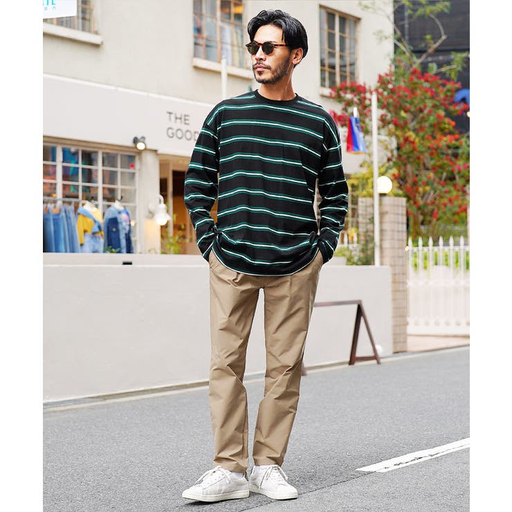 Schott N.Y.C ショット WIDE BORDER POCKET T-SHIRT メンズ ロン