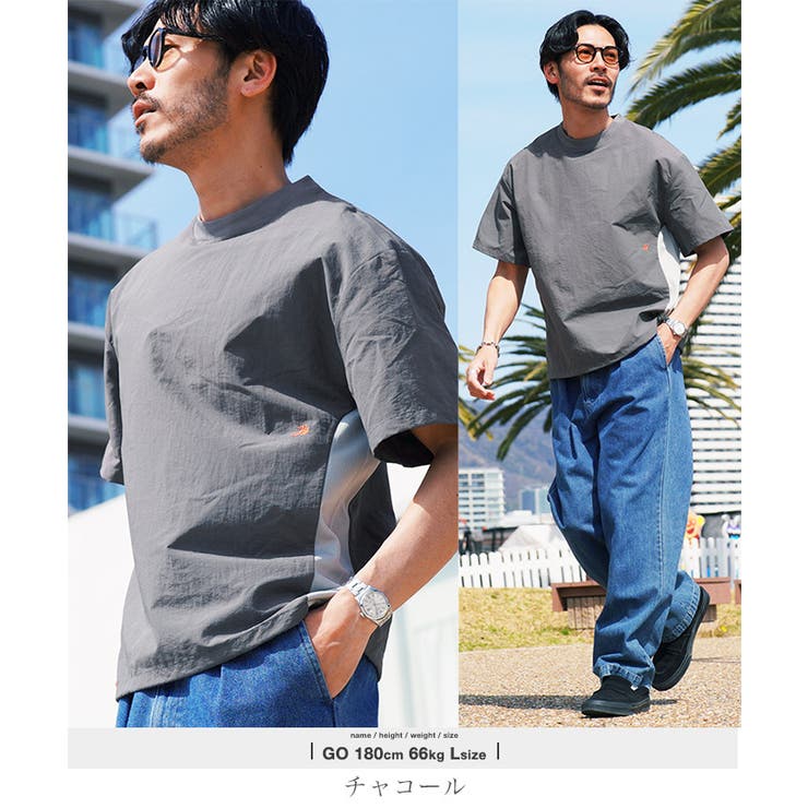 チャコールグレー | 接触冷感 速乾 Tシャツ メンズ 半袖 裾ドローコード ロゴ刺繍 ワンポイント | JIGGYS SHOP