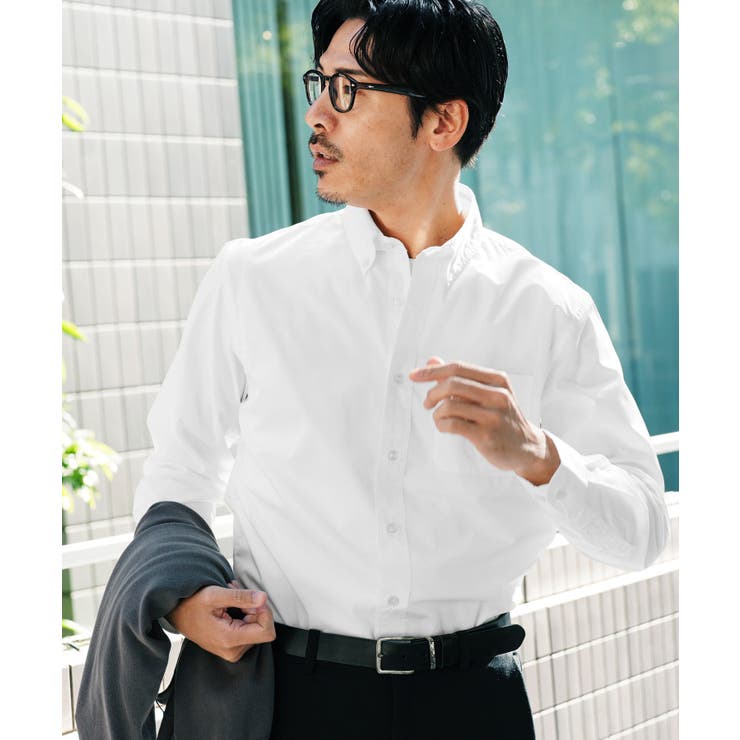 ブロードシャツ メンズ 長袖シャツ ボタンダウン ビジカジ オフィスカジュアル | JIGGYS SHOP | 詳細画像17 