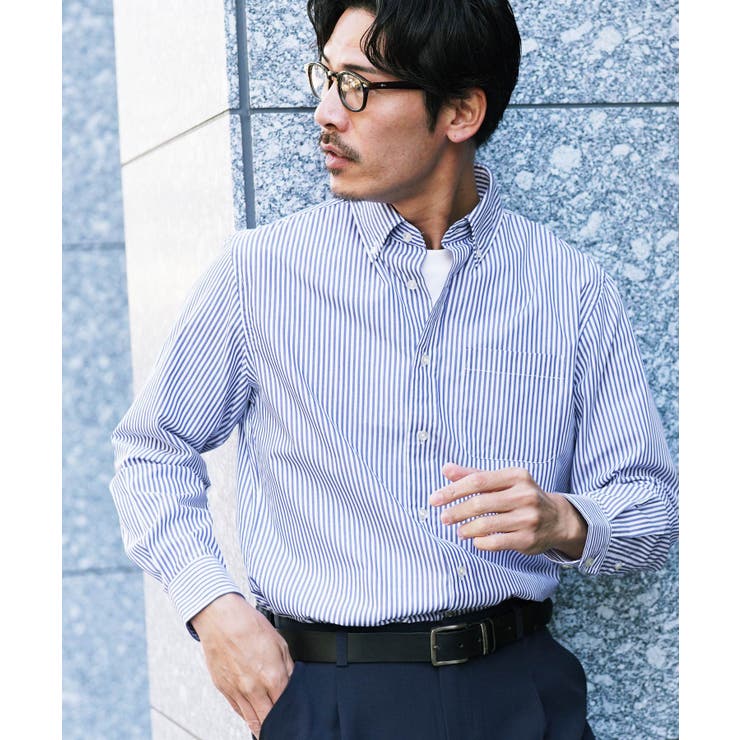 ブロードシャツ メンズ 長袖シャツ ボタンダウン ビジカジ オフィスカジュアル | JIGGYS SHOP | 詳細画像19 