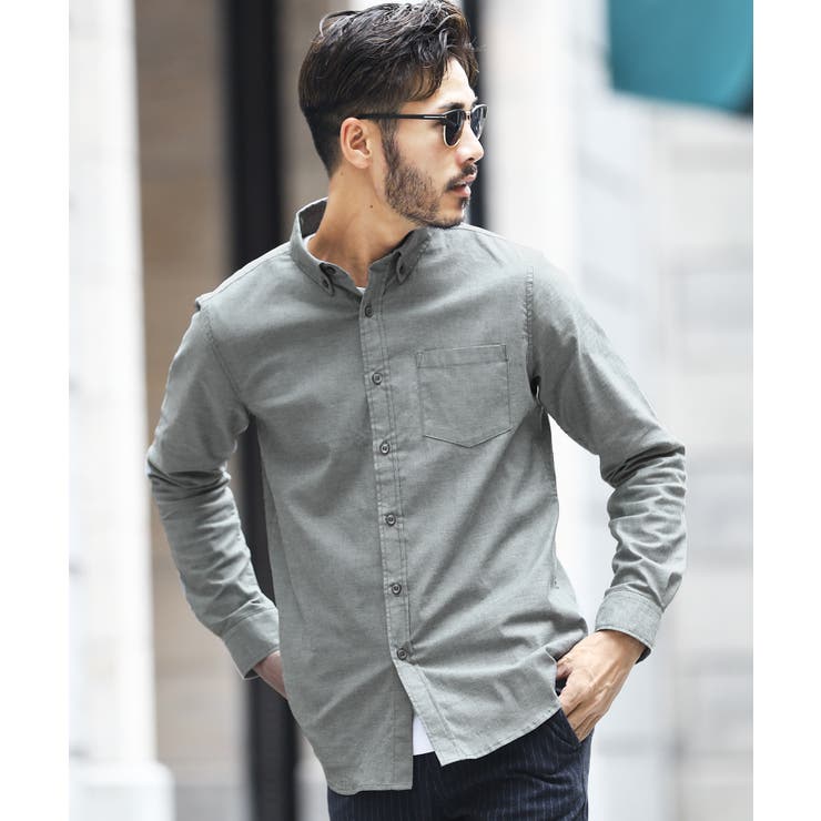 定番◇roshell ストレッチオックスボタンダウンシャツ◇長袖シャツ  