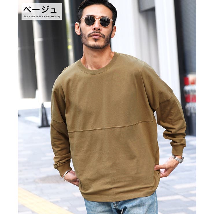 メンズ ロンT ビックシルエット ドロップショルダー Z01883 楽天市場】ロンT メンズ 長袖Tシャツ【カットジョーゼットワイド