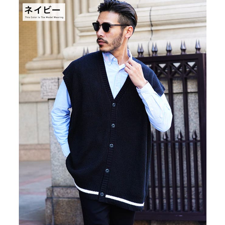 ◇畦編み前開きニットベスト◇[品番：JG000013431]｜JIGGYS SHOP