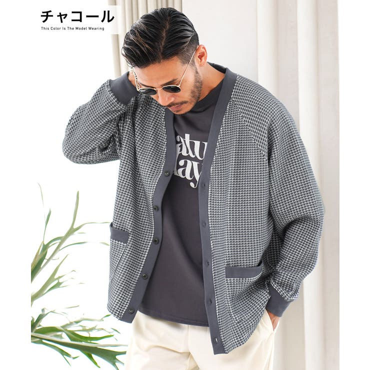 ◇ビッグワッフルカーディガン◇[品番：JG000013157]｜JIGGYS