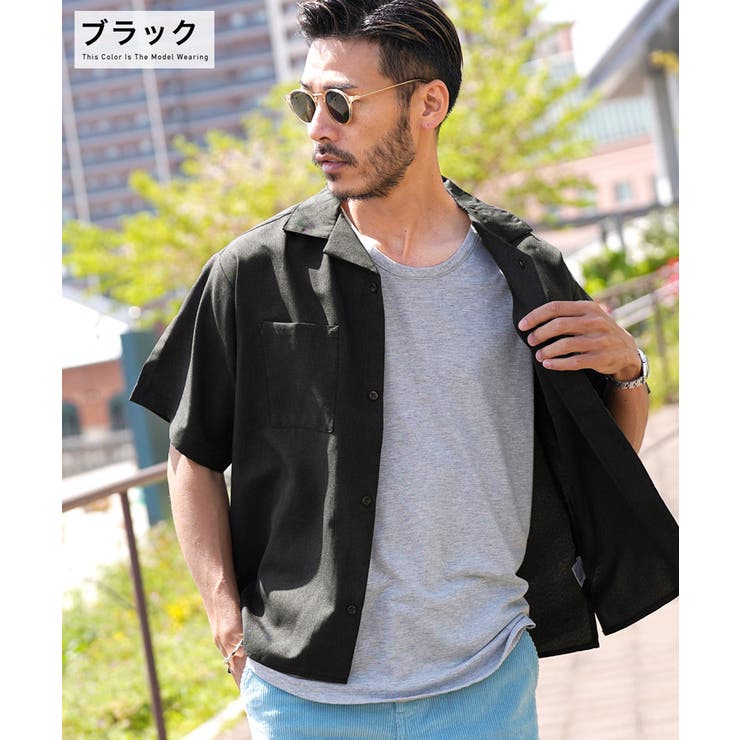 ◇ポリトロ両ポケオープンカラーシャツ◇[品番：JG000013481