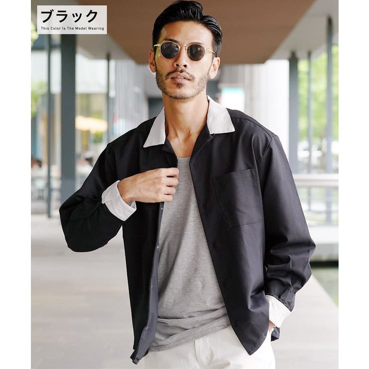 ◇クレリック オープンカラー 長袖シャツ◇[品番：JG000013775