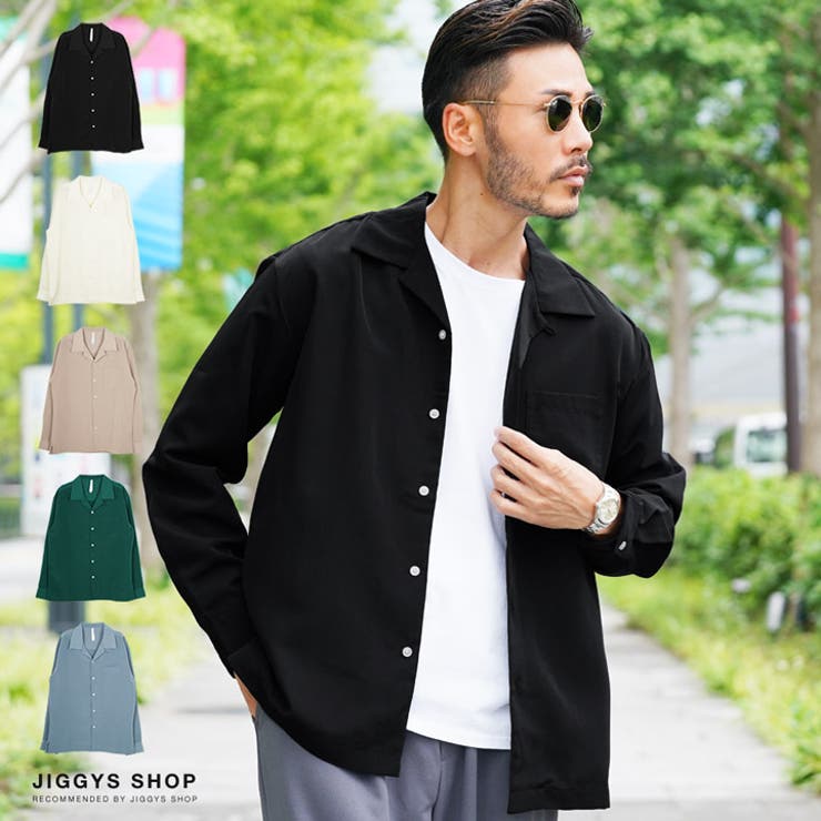 ◇PEオープンカラーシャツ 長袖◇[品番：JG000013776]｜JIGGYS