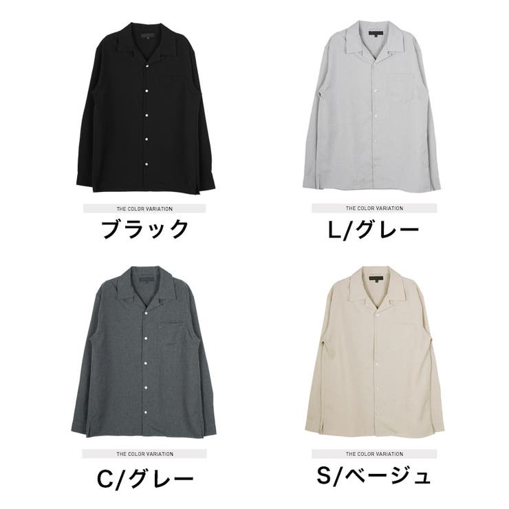 ◇とろみ オープンカラー長袖シャツ ◇[品番：JG000013773]｜JIGGYS