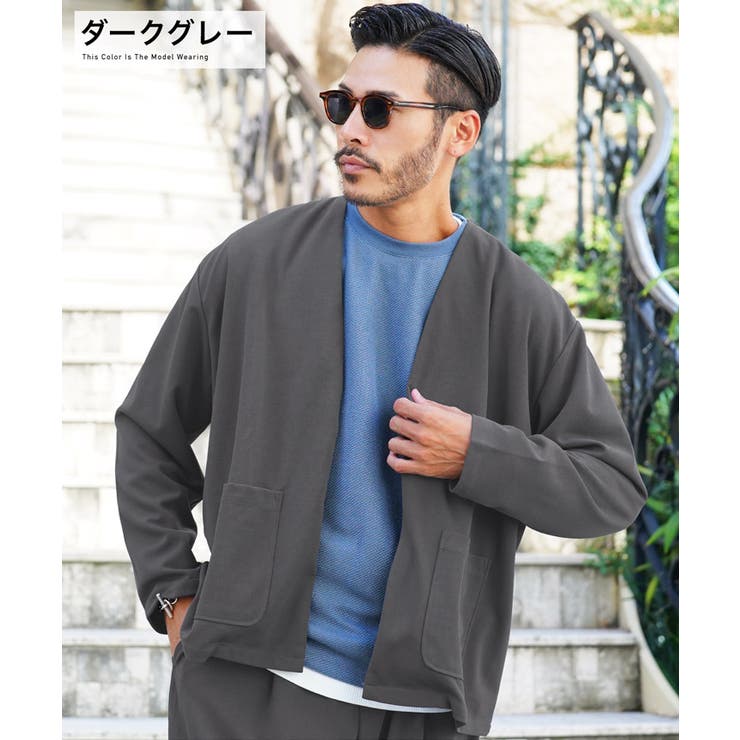 ◇梨地ボタンレスノーカラージャケット◇[品番：JG000013779]｜JIGGYS