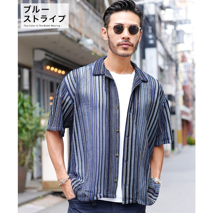 ◇ストライプ半袖シャツ◇[品番：JG000013937]｜JIGGYS SHOP（ジギーズ