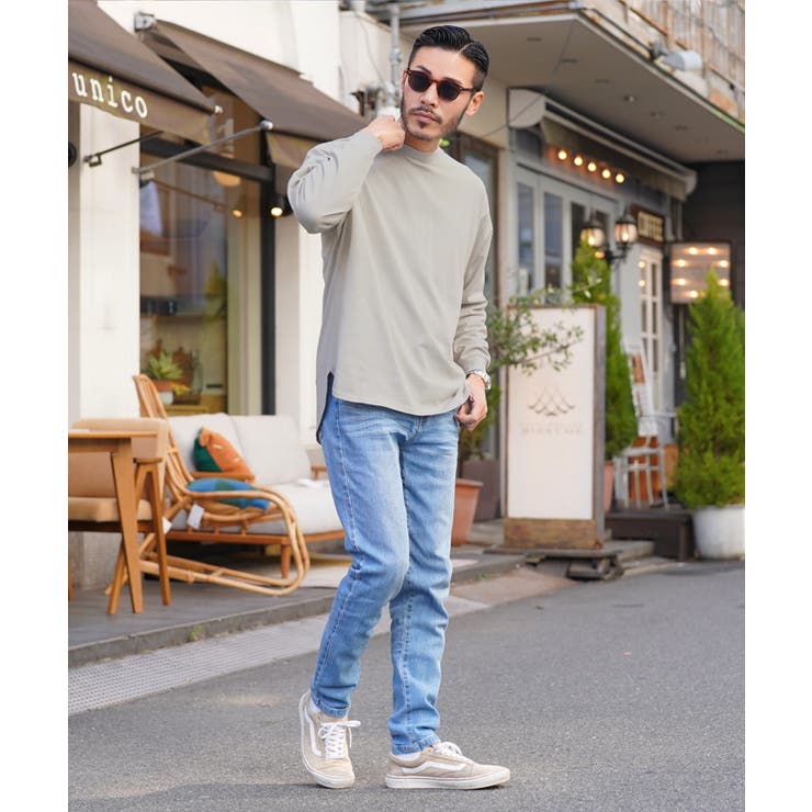 ◇裾ラウンドシルクタッチ ロングスリーブT◇ロンT メンズ[品番