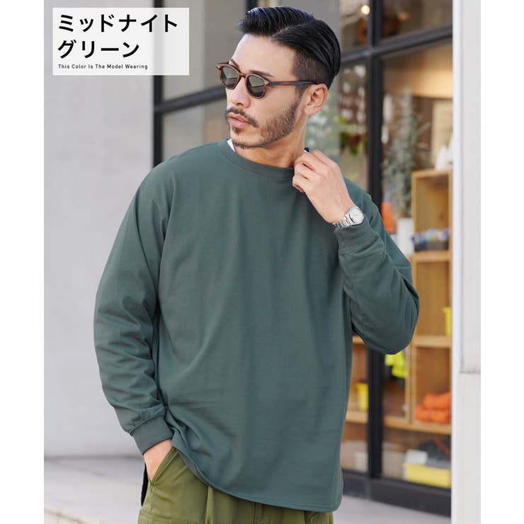 ◇裾ラウンドシルクタッチ ロングスリーブT◇ロンT メンズ[品番