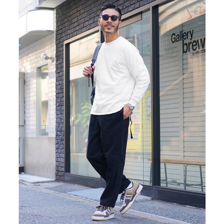 ◇裾ラウンドシルクタッチ ロングスリーブT◇ロンT メンズ[品番