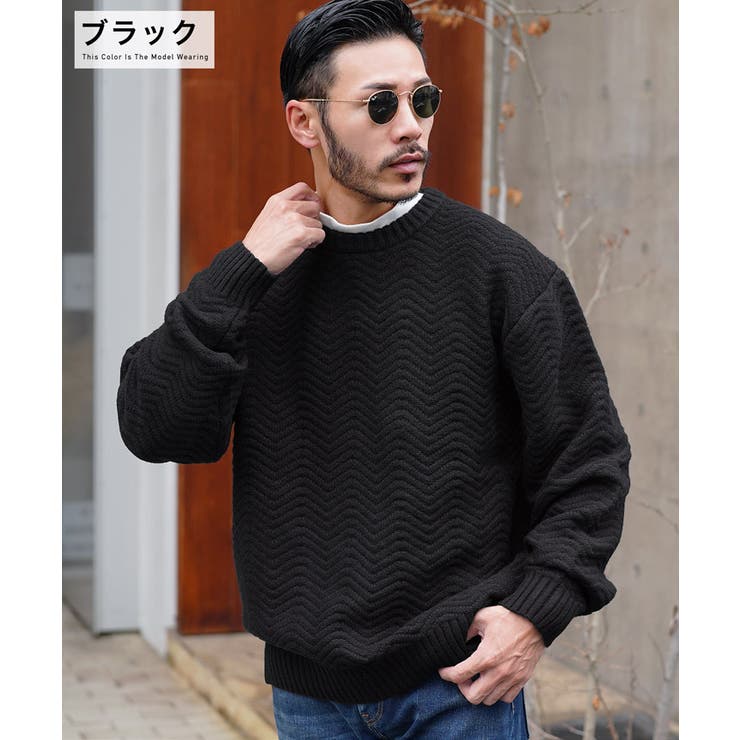 ◇スウェットライク クルーニット◇ニット セーター[品番：JG000014133
