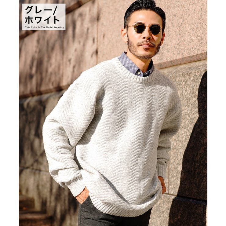 ◇スウェットライク クルーニット◇ニット セーター[品番：JG000014133