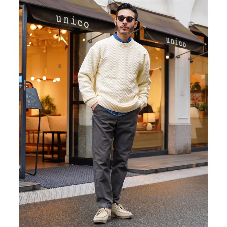 ◇スウェットライク クルーニット◇ニット セーター[品番：JG000014133