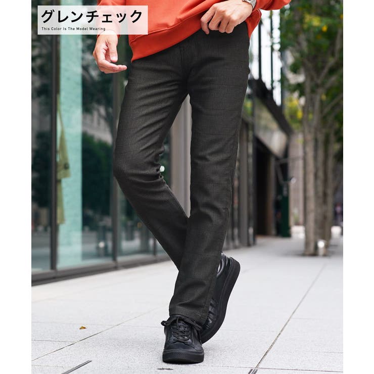 グレンチェック | ◆ストレッチ スリムパンツ◆伸縮性 スキニー | JIGGYS SHOP