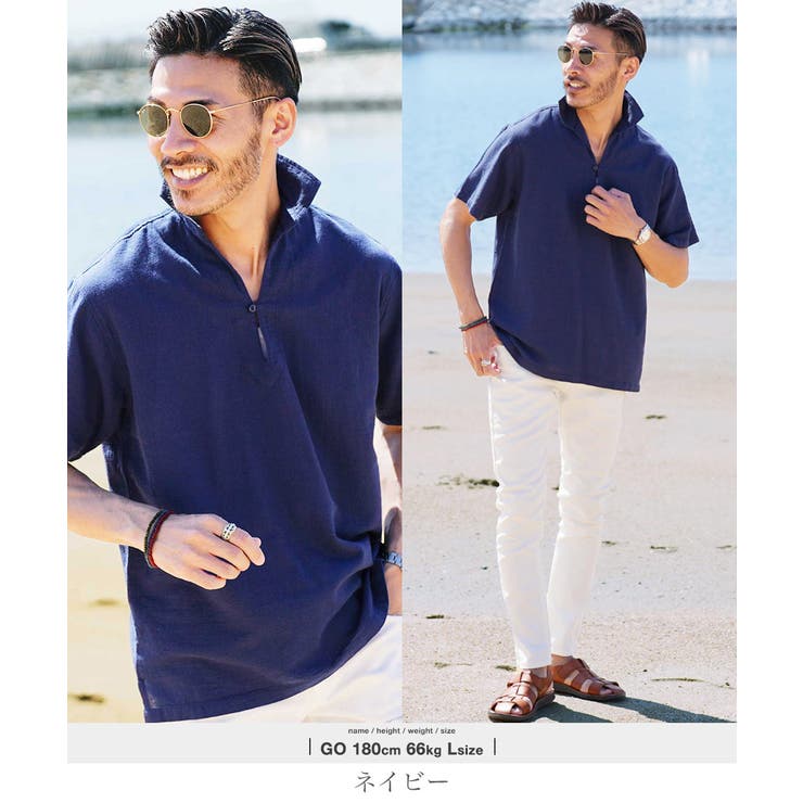 Gorsch ゴーシュ リネンシャツ カプリシャツ スキッパーシャツ 48 Gorsch the merry coachman(ゴーシュザメリーコーチマン